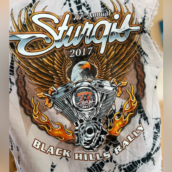 2017 STURGIS MOTORCYCLE RALLY BUTTON DOWN SLEEVELESS SHIRT - Picture 2 of 8